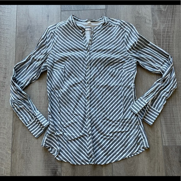 ESPRIT Striped Sequined Button Down Shirt - Picture 1 of 6